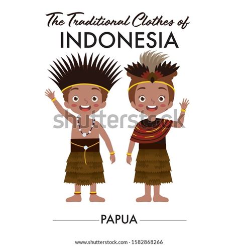 Vektor Stok Indonesian Boy Girl Wearing Indonesian Traditional Tanpa