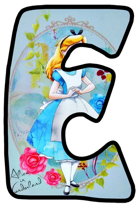 Buchstabe Letter E Alice Im Wunderland Wunderland Disney