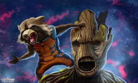 Raccoon Rocket Groot Guardians Of The Galaxy Raccoons Hd Wallpaper