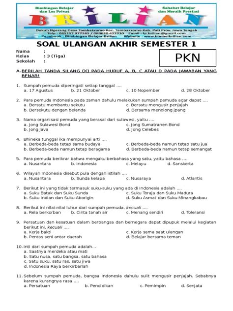 Jika ada sedang mencari contoh soal administrasi umum kelas 10 dan jawabannya. Soal UAS PKN Kelas 3 SD Semester 1 (Ganjil) Dan Kunci ...