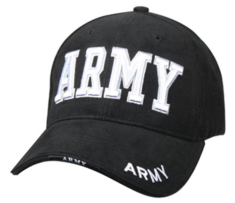 Shop Deluxe Black Army Logo Caps Fatigues Army Navy