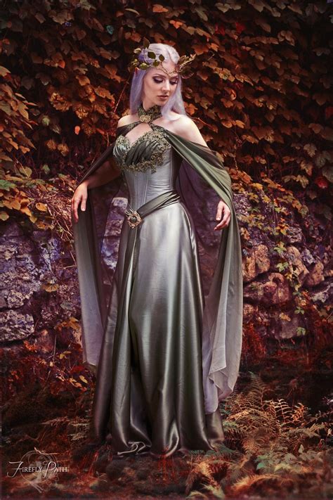 Elven Bridal Gown And Cape Etsy In 2021 Elven Dress Elf Dress