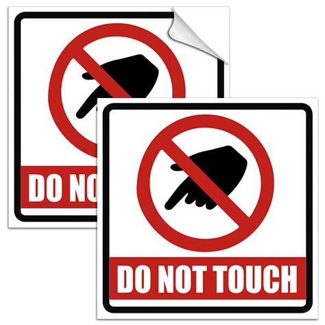 Buy 2pc Stickers Do Not Touch 4x4 Peel Stick Vinyl No Touching Signs