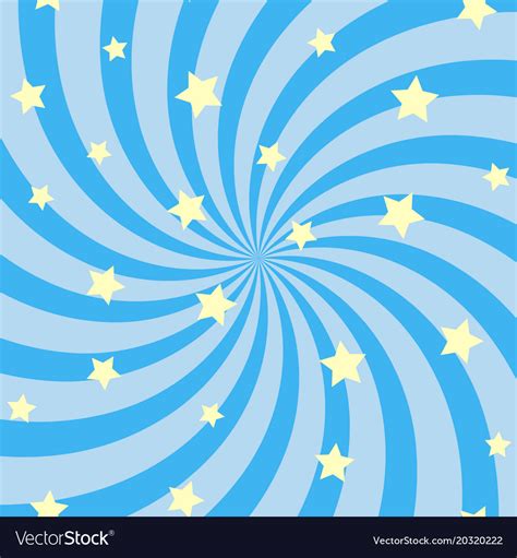 Abstract Swirling Radial Pattern With Stars Vector Image