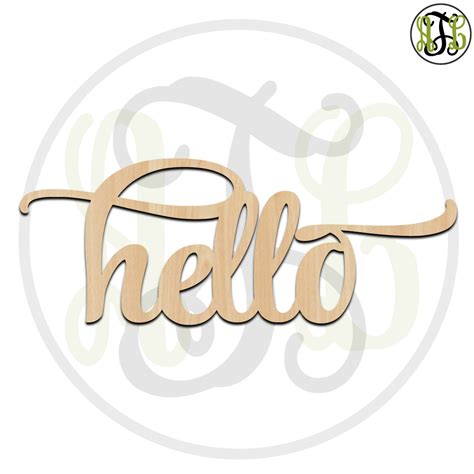 hello - 320015SSt- Word Cutout, unfinished, wood cutout, wood craft ...