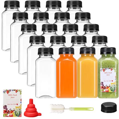 Buy SUPERLELE Pcs Oz Empty Plastic Juice Bottles With Caps Reusable Water Bottle Clear Bulk