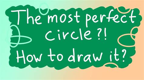 How To Draw A Perfect Circle I Will Teach You Youtube
