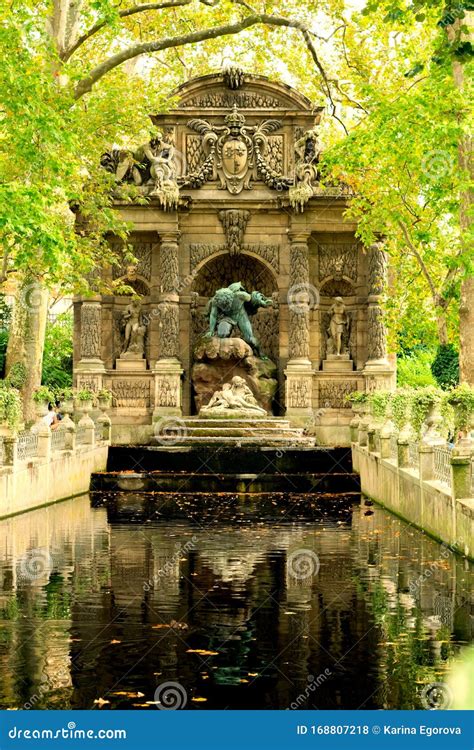 Medici Fountain In Luxembourg Garden Stock Photo Image Of France