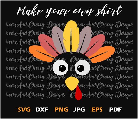 Funny Turkey Face Svg File For Cricut Silhouette Iron On Etsy Israel
