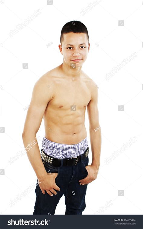 Handsome Naked Muscular Male Body Isolated Stockfoto Shutterstock
