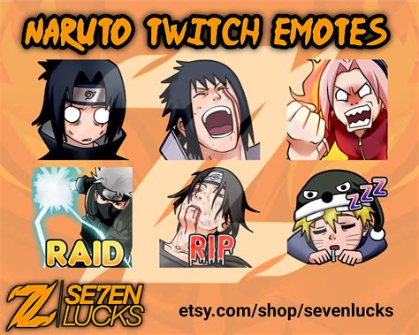 Naruto Twitch Emotes Anime Twitch Emotes Kawaii Twitch Etsy Canada