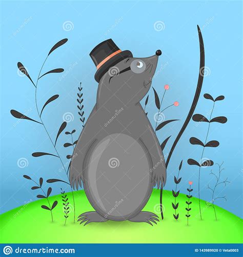 Mole Cartoon Character With Glasses Mole Illustrations And Clipart