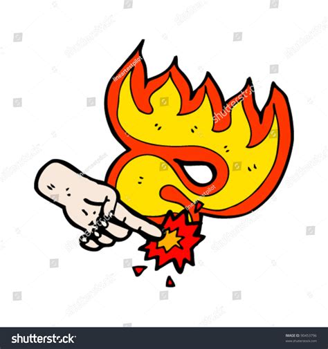 Flaming Finger Poke Cartoon Stock Vector Illustration 90453796