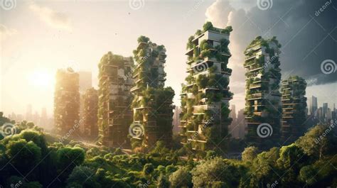 The Green City Of The Future Spectacular Eco Futuristic Cityscape Esg