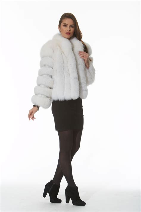 White Fur Fox Jacket Bolero Style Madison Avenue Mall Furs