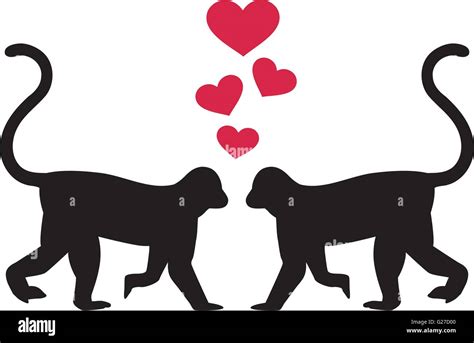 Monkeys In Love Stock Vector Image And Art Alamy