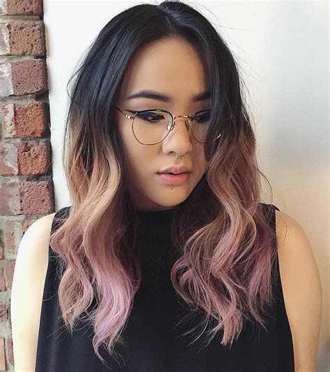 Black To Washed Pink Ombrev Black And Blonde Ombre Blond Ombre Pink