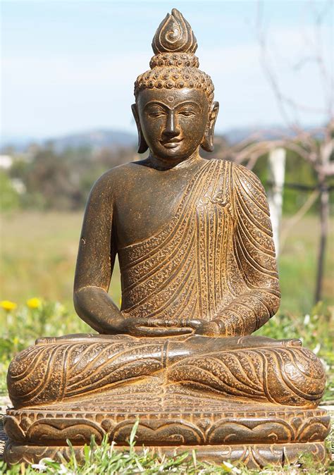 Sold Lava Stone Meditating Garden Buddha 24 86ls104 Hindu Gods