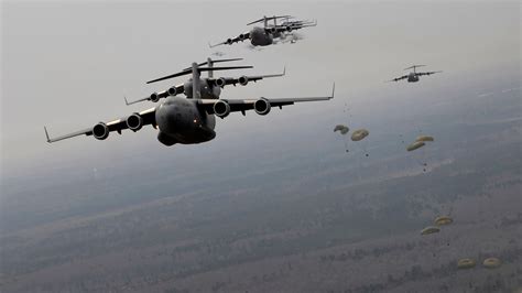 Military Aircraft Military Aircraft Airplane Paratroopers Us Air