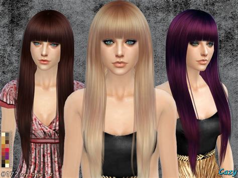 Sims 4 Long Hair With Bangs Image Hd Hair Bangs Idea