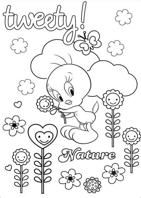 Cute Tweety Bird Printable Coloring Page Download Print Or Color
