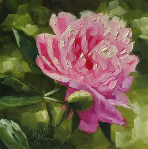 Daily Paintworks Pink Peony Original Fine Art For Sale Hallie