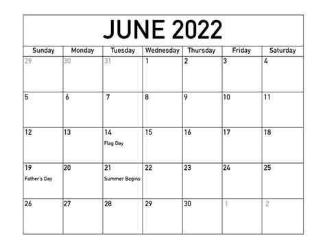 Pin On June 2022 Calendar With Holidays