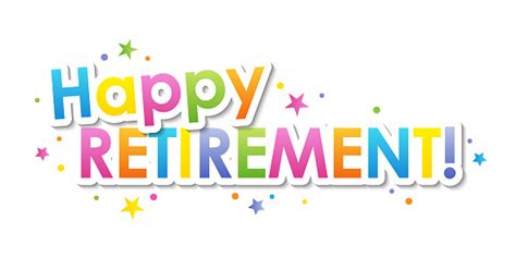 Happy Retirement Colorful Typography Banner Stock Illustration