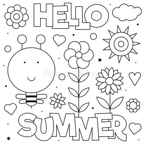 236 x 333 file type: Hello Summer. Coloring Page. Vector Illustration. Sun ...
