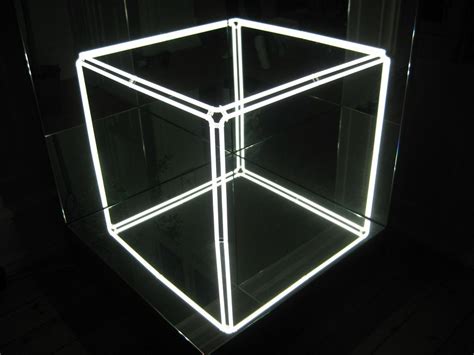 neon cube by jeppe hein by metz79 light up box cube light neon lighting lighting design