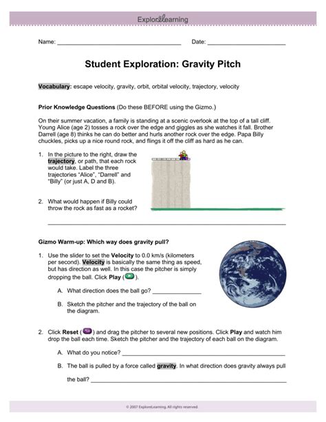 What happens when light goes through a prism? Gravity Exploration Worksheet Answers - Walldecorhouz.me