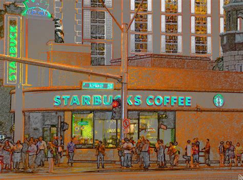 Starbucks Las Vegas Strip Painting By David Lee Thompson Fine Art America