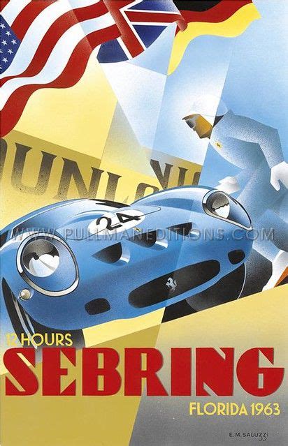 Pullman Editions Poster Sebring 1963 Vintage Racing Poster Art