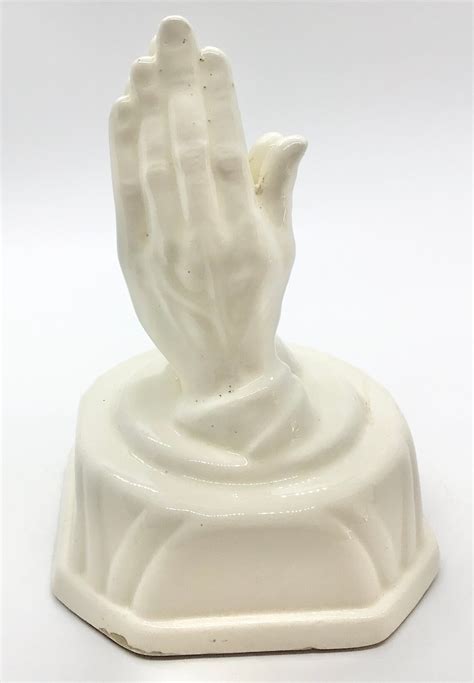 Vintage White Ceramic Praying Hands Catholic Christian Etsy