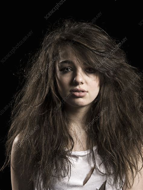 Girl With Messy Hair Stock Image F0044271 Science Photo Library