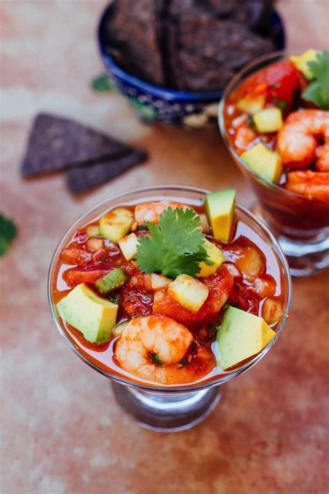 Spicy shrimp and avocado salad. Mexican Shrimp Cocktail | Eating Bird Food