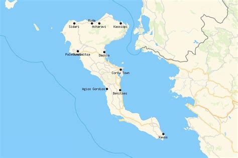 Detailed Map Corfu Greece