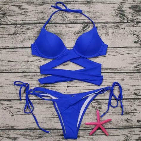 Buy Sexy Cross Bikini Set Swimwear Female Swimsuit