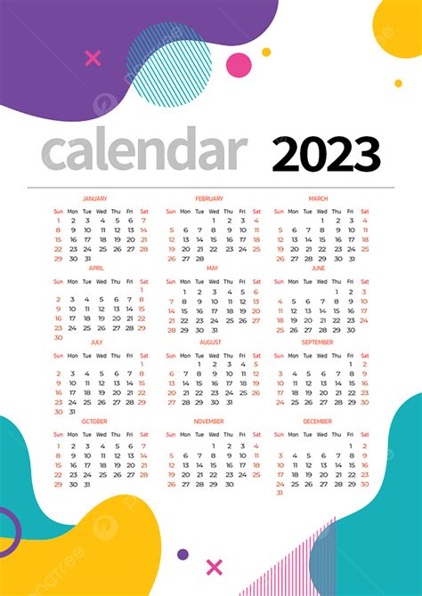 Gambar Kalender Tahun 2023 Penuh Warna Dan Desain Men