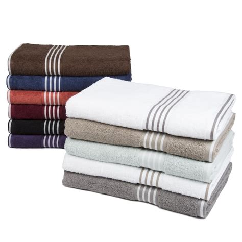 Hastings Home 8 Piece White And Taupe Cotton Bath Towel Set 8 Piece