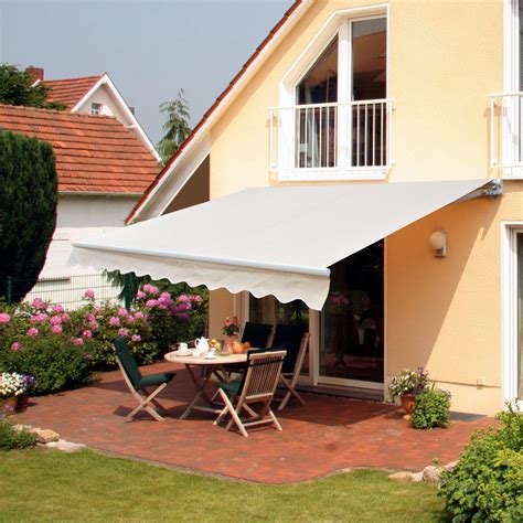 Good cheap way to get an awning over a cabin door. Outsunny 2.5 x 2m Patio Door Awning Manual Retractable ...