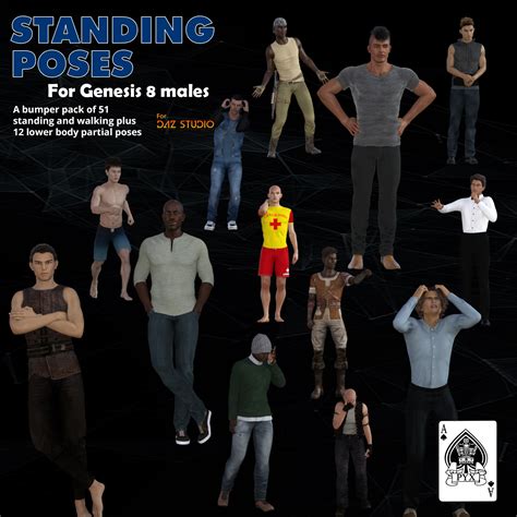 Standing Poses For Genesis 8 Male 3d Figure Assets Acepyx