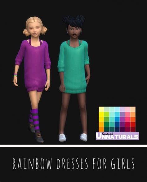 Simsworkshop Rainbow Dresses For Girls By Maimouth • Sims 4 Downloads