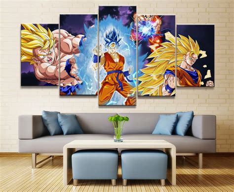 El nacimiento de un nuevo guerrero. Home Modular Picture Canvas Painting 5 Piece Dragon Ball ...