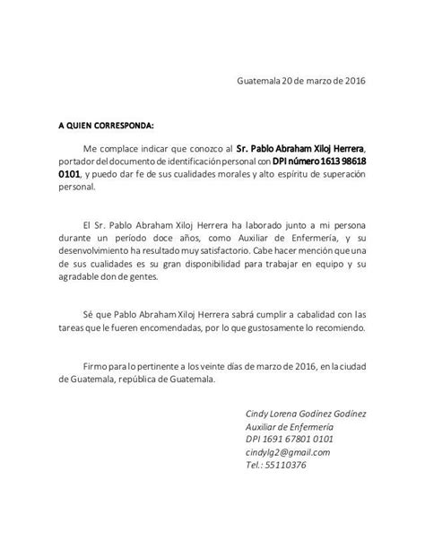 Como Hacer Una Carta De Recomendacion Laboral