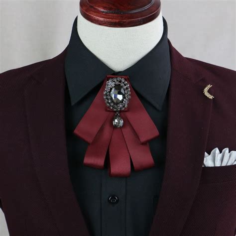 mantieqingway gentleman bowtie formal business wedding party collar neck ties for mens wear