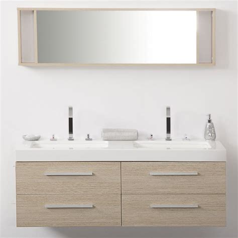 Velago Double Sink Floating Bathroom Vanity With Mirror
