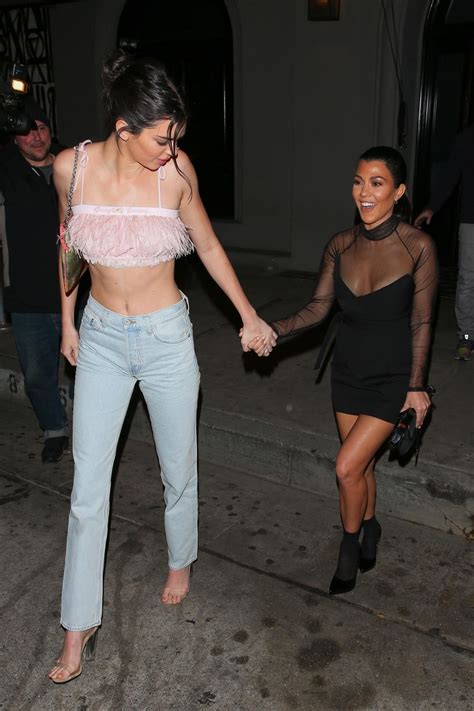 Kendall Jenner And Kourtney Kardashian At Craigs Restaurant In West