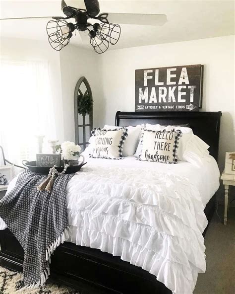 White Farmhouse Bedroom With Black Accent Décor Soul And Lane