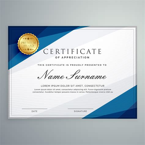 Certificate Vector Template Diplomas Stock Vector Col
